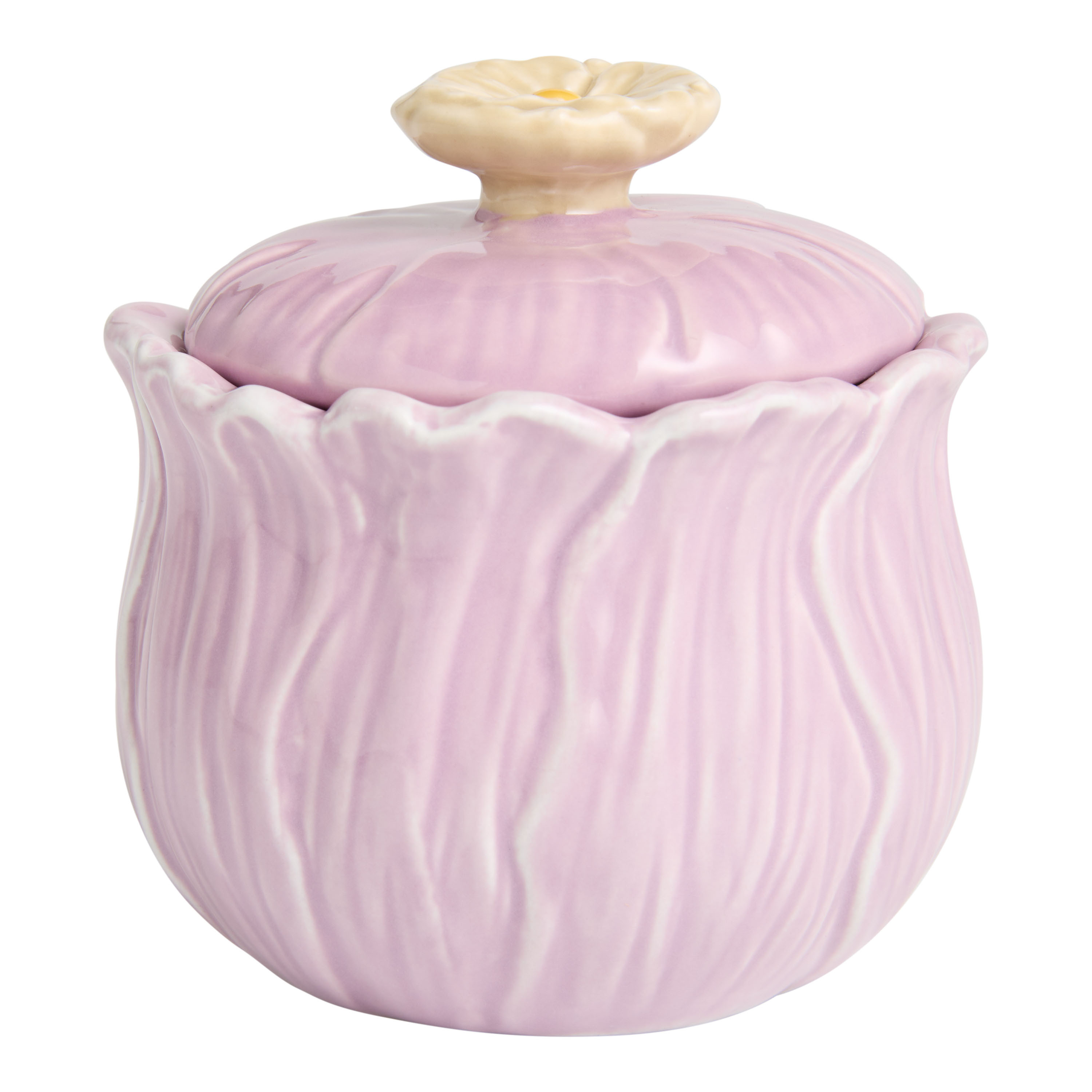 Lavender Ceramic Vintage Garden Floral Figural Sugar Bowl | World Market