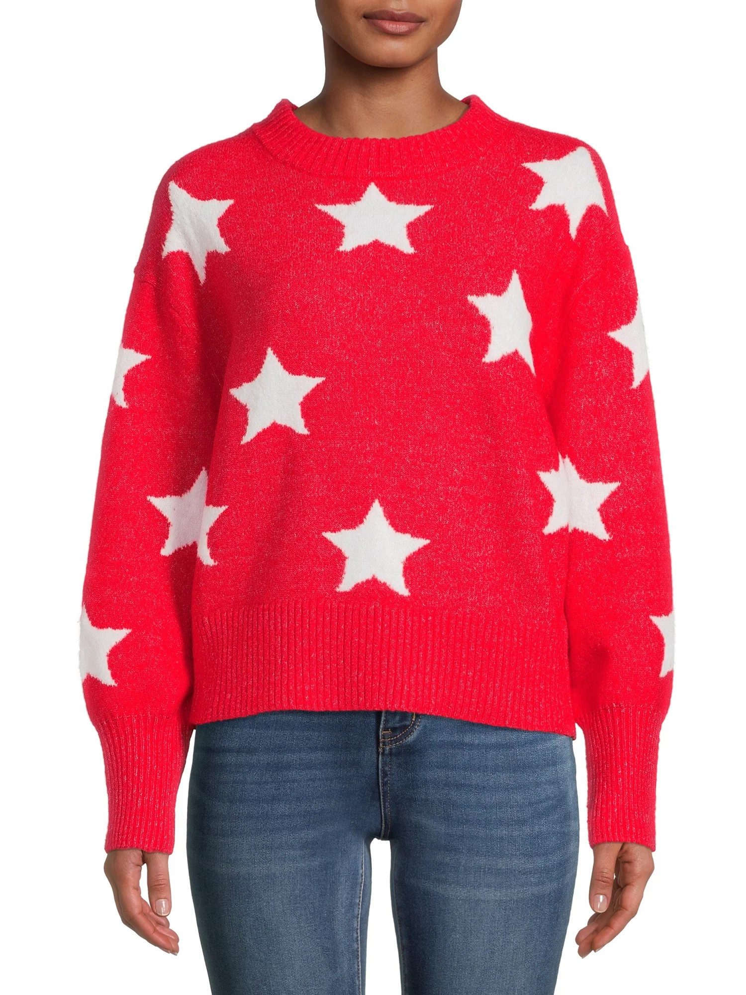 Heart N Crush Women's All Over Stars Pullover Sweater - Walmart.com | Walmart (US)