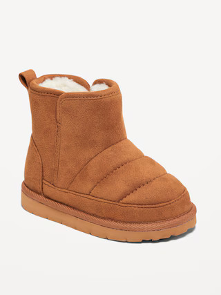 Faux-Suede Faux-Fur Booties for Toddler Girls | Old Navy (US)