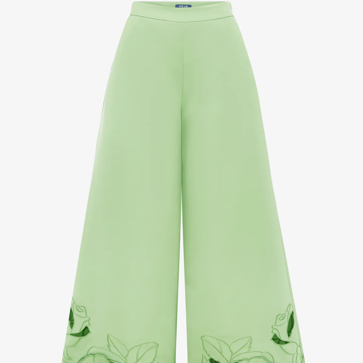 Theodora Appliqué Pants - Juniper Green | LEO LIN US