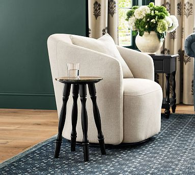 Chris Loves Julia Green Marble Top Accent Table (14")