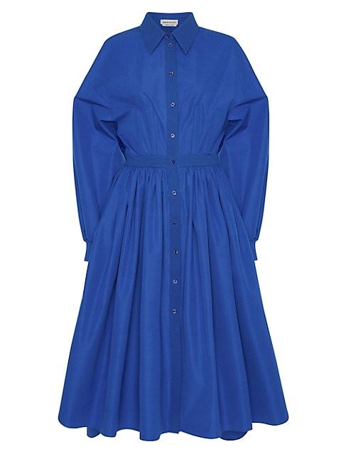 Balloon-Sleeve Cotton Midi-Dress | Saks Fifth Avenue