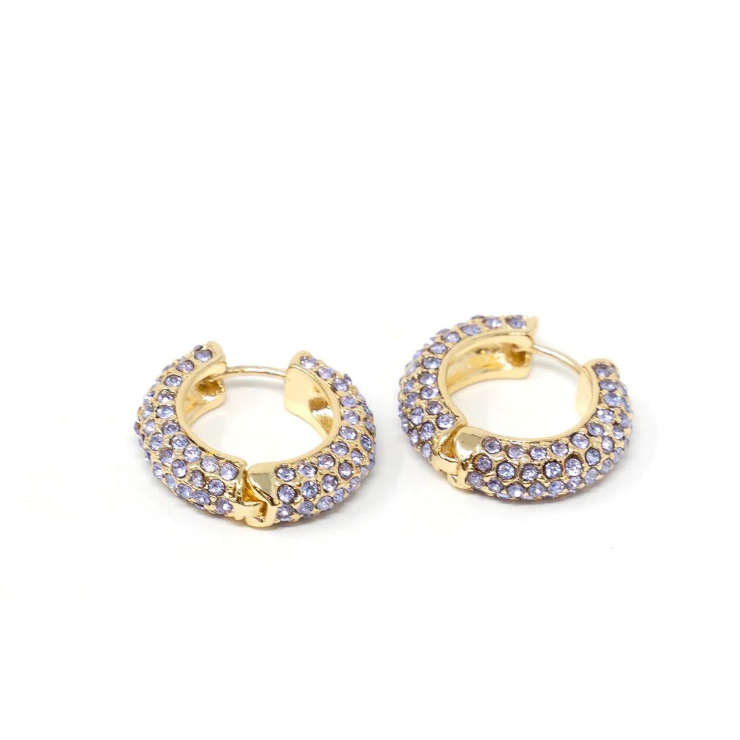 Darling Diva Lavender Crystal Hoops | The Sis Kiss