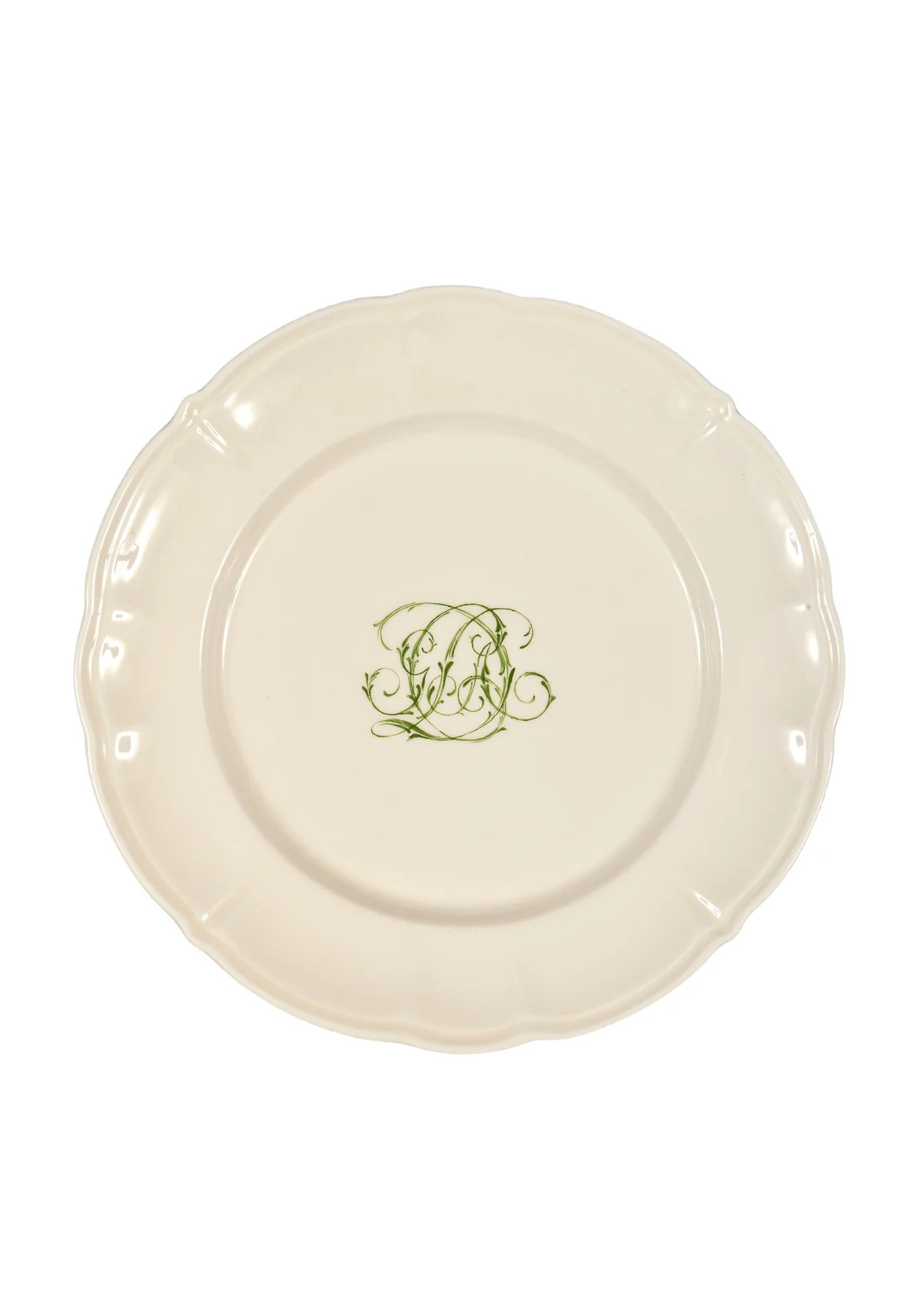 Bespoke Flourished Plate with Cursive Monogram, Set of 12 | Over The Moon Gift