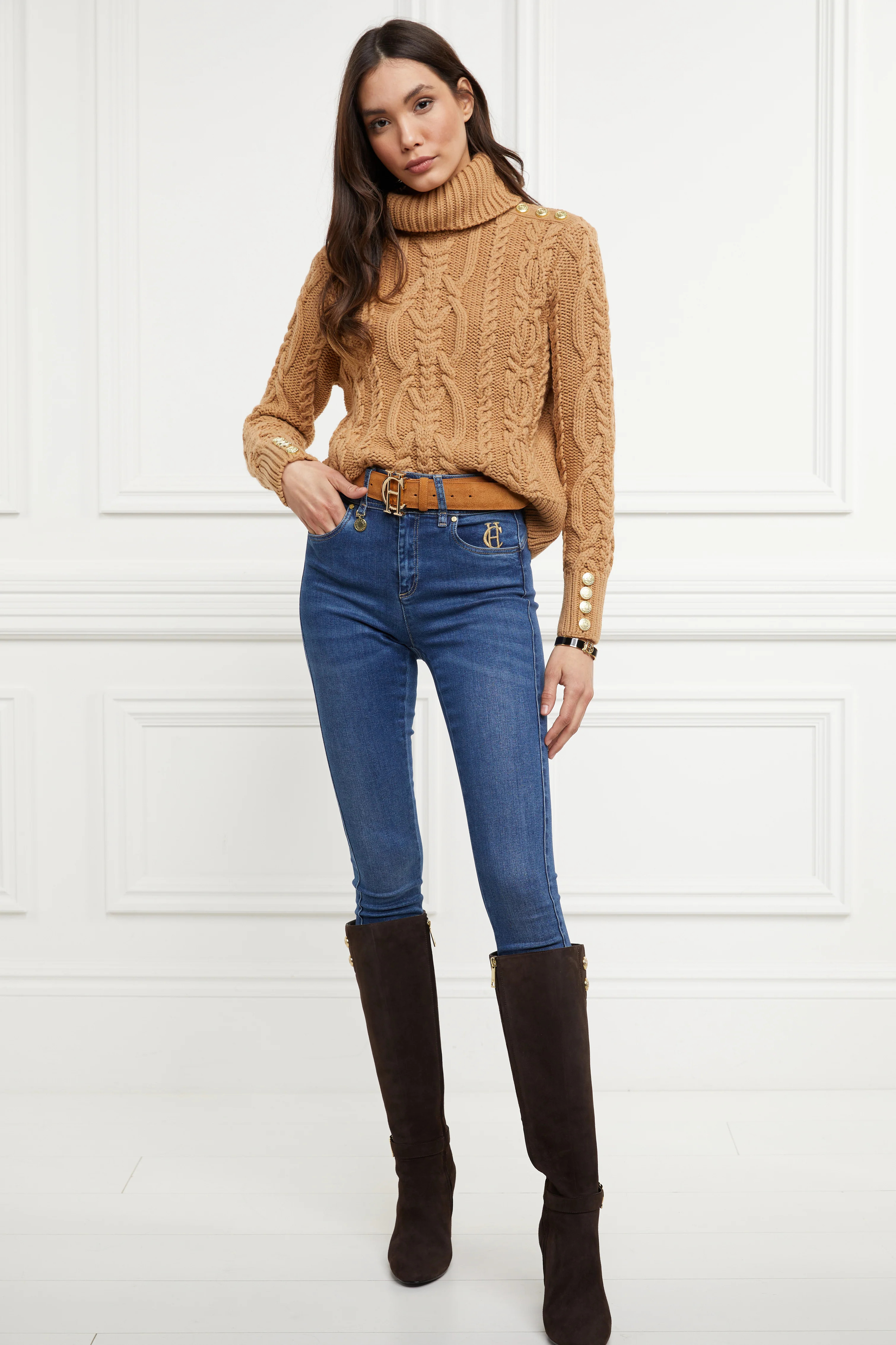 Marlborough Knee Boot (Chocolate) | Holland Cooper