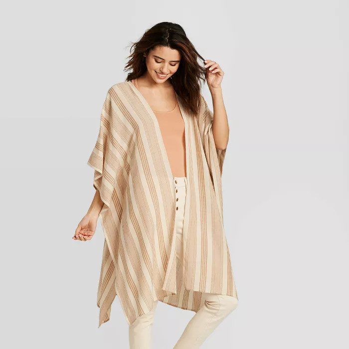 Women's Striped Kimono - Universal Thread™ Brown One Size | Target