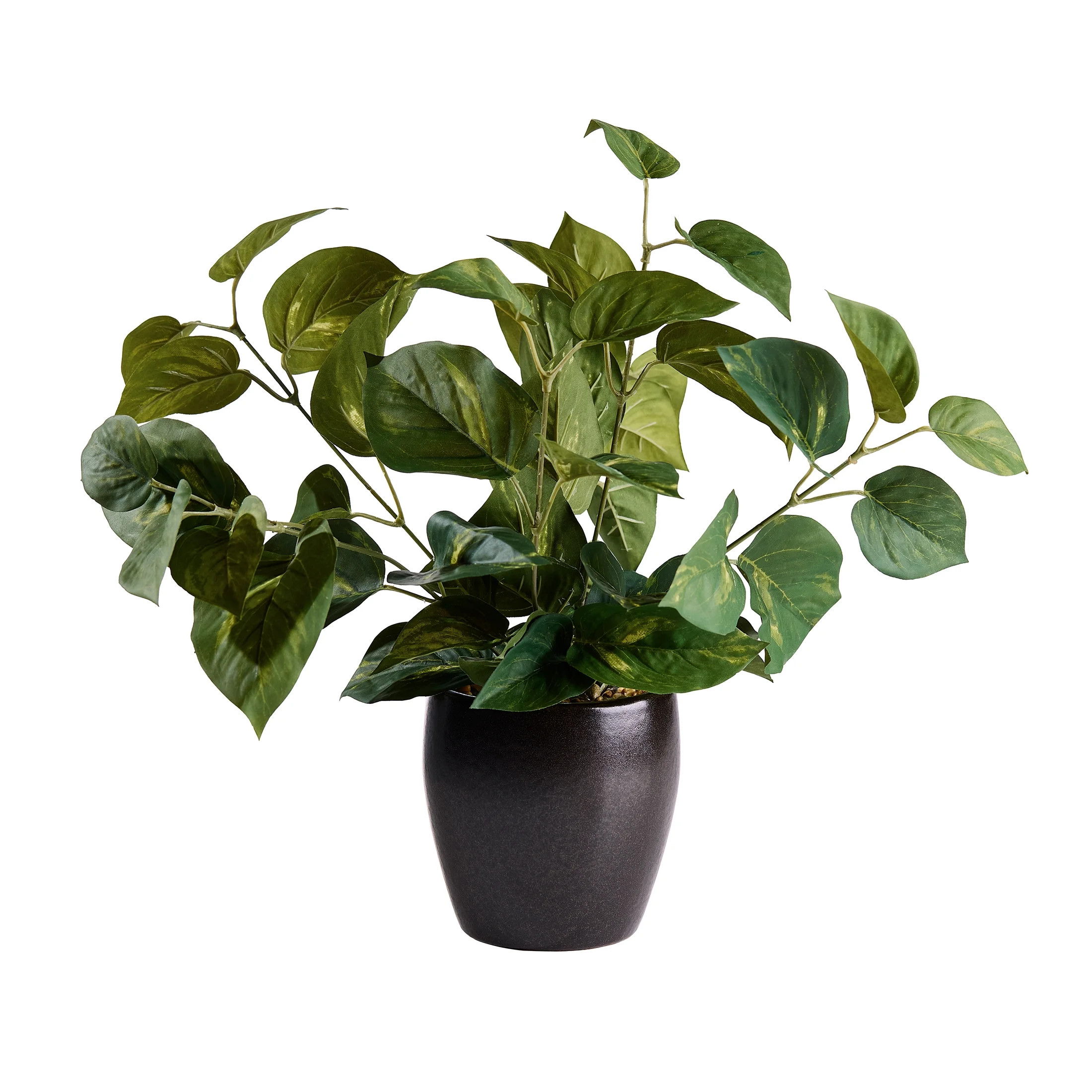 Better Homes & Gardens Artificial Dieffenbachia in Dark Brown Ceramic Planter, 12" | Walmart (US)