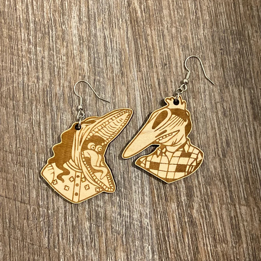 Beetlejuice Earrings - Wooden Earrings - Fandom Earrings - Geeky Earrings - Laser Cut Earrings | Etsy (US)
