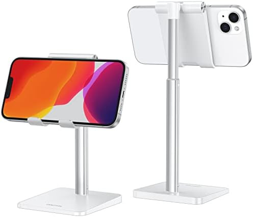 Cell Phone Stand, OMOTON Adjustable Angle Height Desk Phone Dock Holder for iPhone SE 2/11 / 11 P... | Amazon (US)
