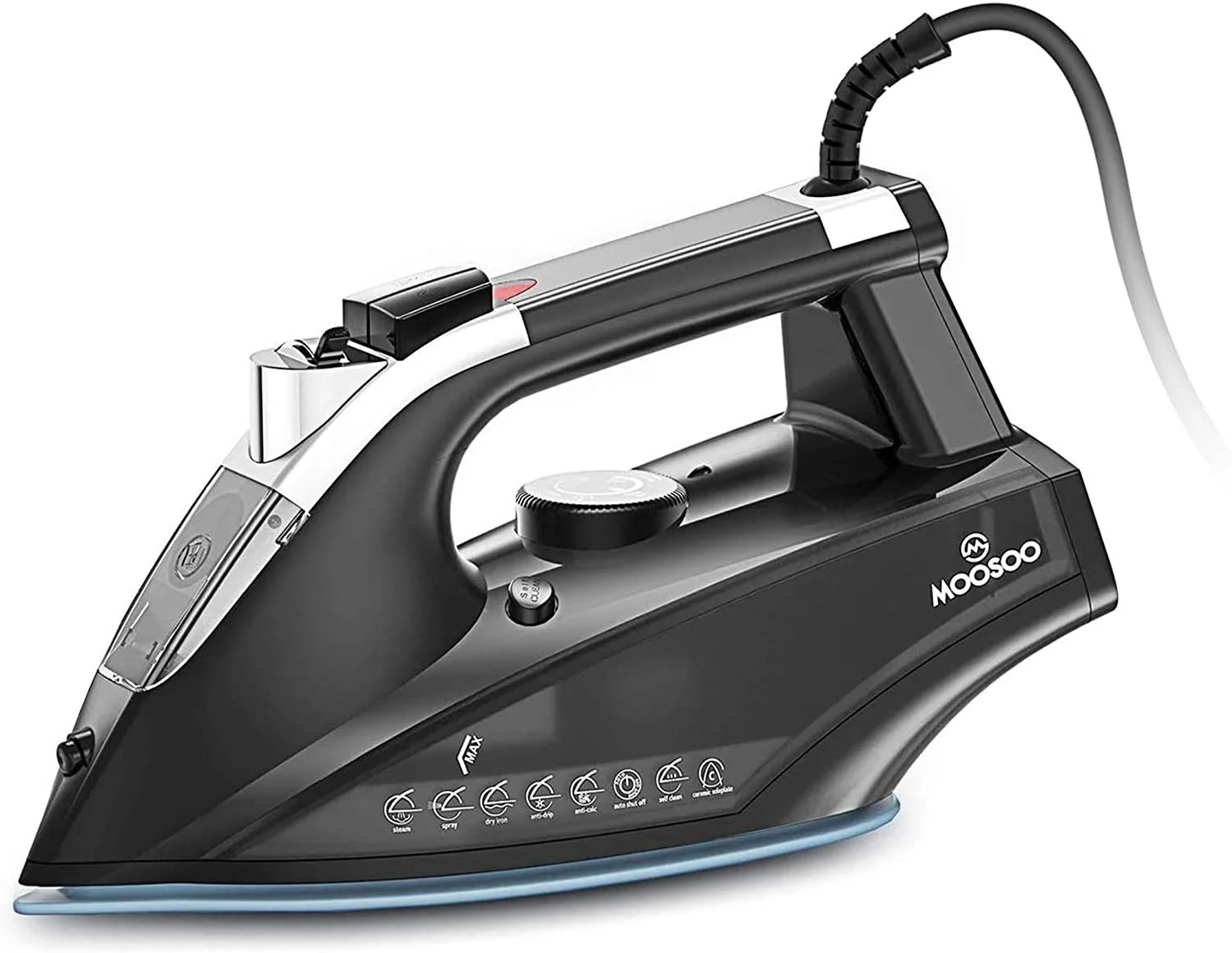 Moosoo Steam Iron 1800W Dry Iron Lightweight Anti-drip Iron with Auto-Off, ST1800 | Walmart (US)