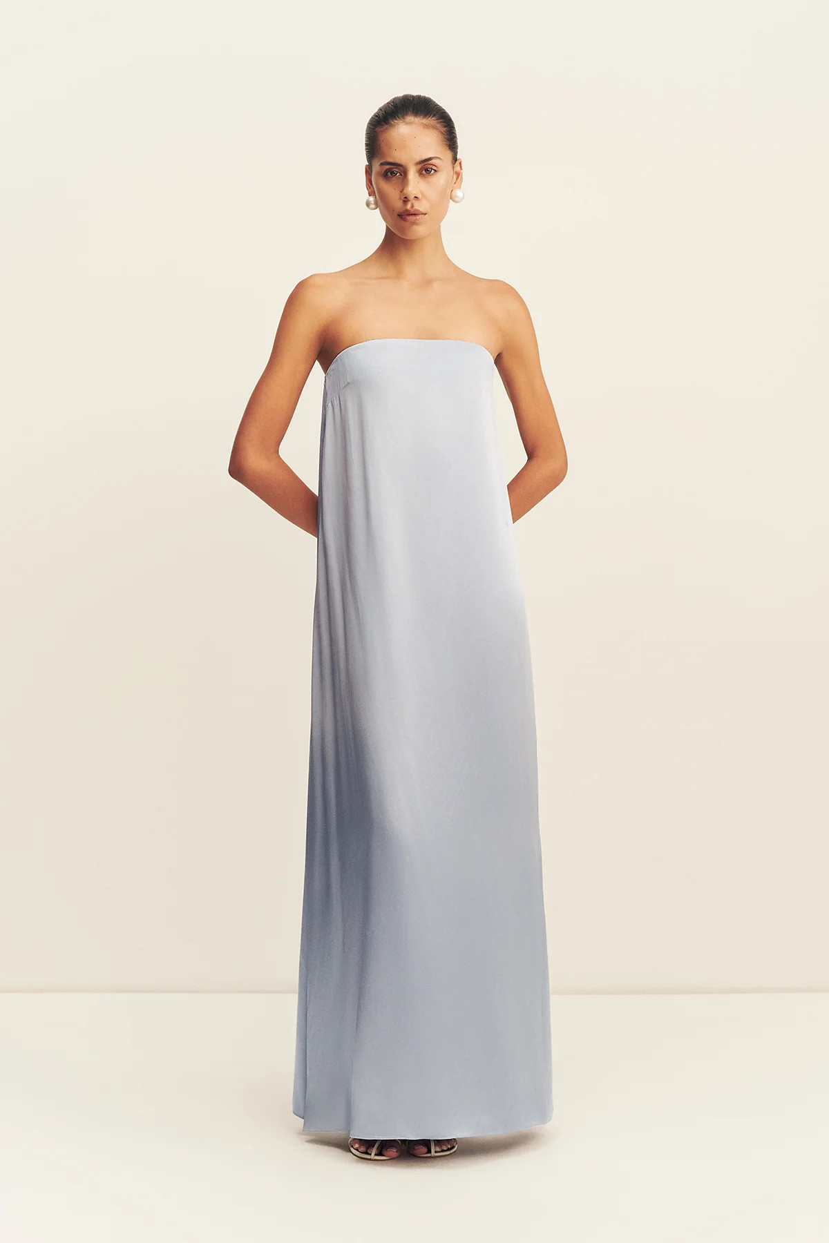 LA LUNE STRAPLESS COLUMN MAXI DRESS | POWDER BLUE | DRESSES | SHONA JOY | Shona Joy