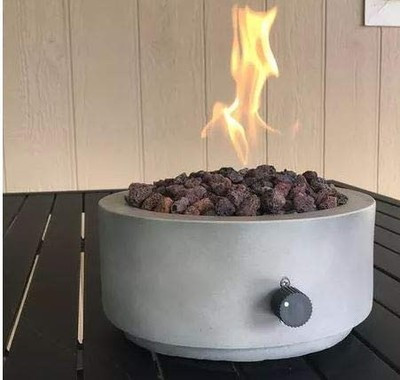 Threshold Stone Outdoor Tabletop Propane Fire Pit Lava Rock for Umbrella Hole | eBay US