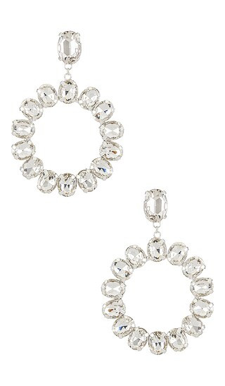 Statement Drop Hoop Earrings in Silver | Revolve Clothing (Global)