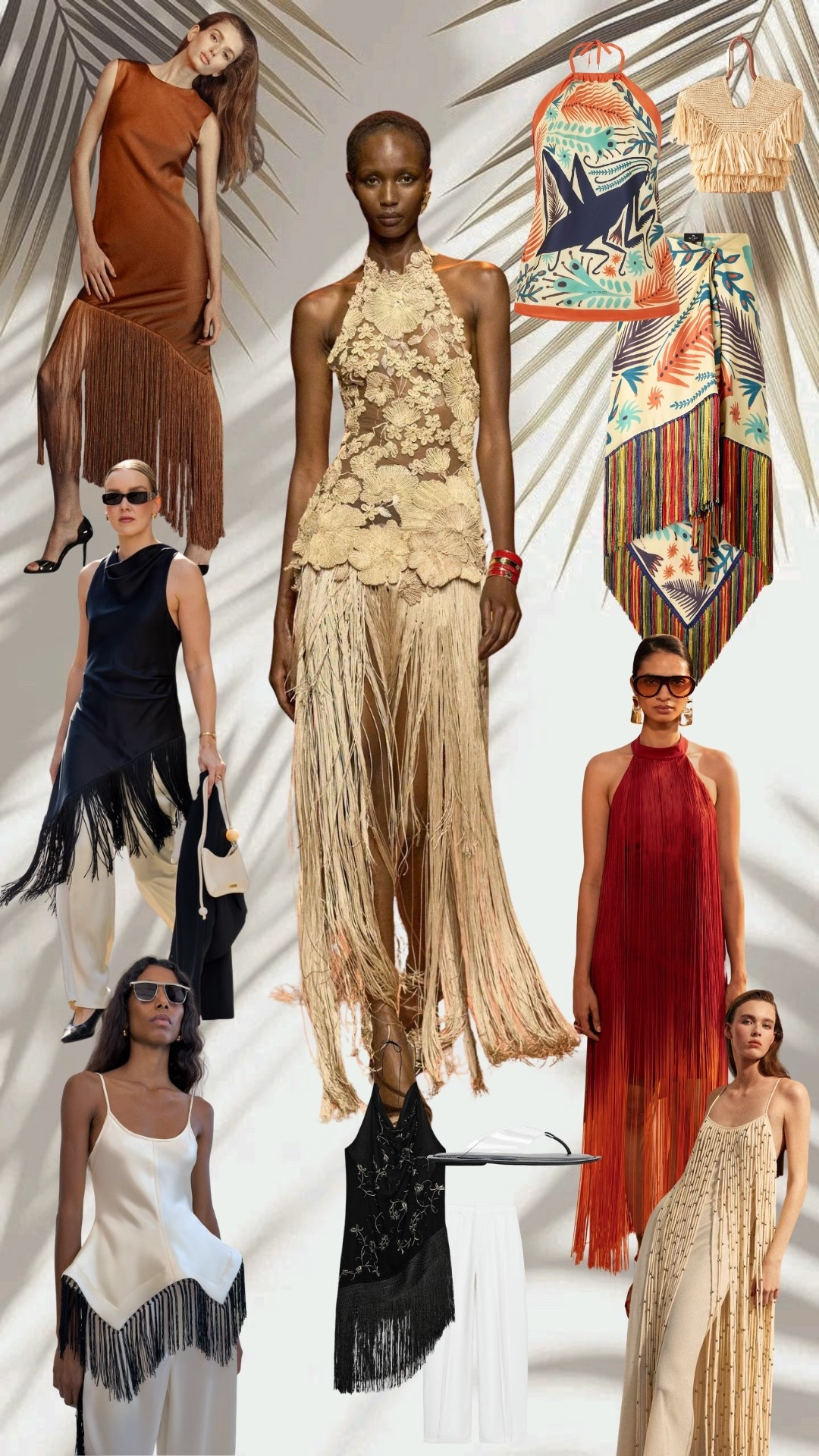 Fringe Dressing

From fluid fringe hems to full-length tassels, fringe adds texture, movement and drama to summer dressing. In earthy neutrals, bold red and monochrome finishes, it brings an effortless statement to dresses, tops and evening looks.

fringe, fringe dress, tassel dress, fringe top, statement dressing, summer fashion, summer style, resort style, eveningwear, occasionwear, textured fashion, neutral style, red dress, black and white, boho style, fashion edit, outfit inspiration

#LTKsummer #LTKstyletip #LTKdresses