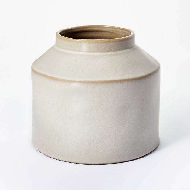 7" x 8" Carved Ceramic Vase Gray - Threshold™ designed with Studio McGee | Target