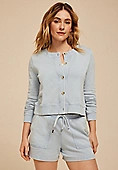 Washed Terry Button Front Cardigan | Maurices