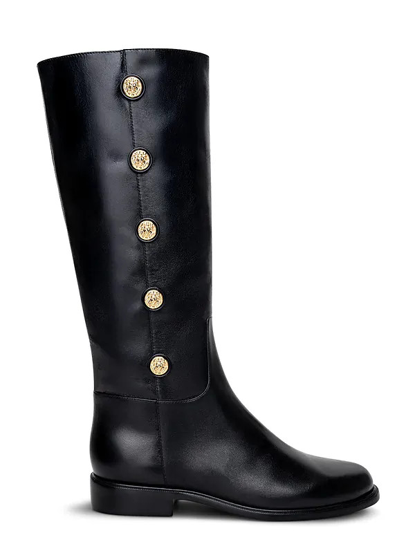 Oceana Riding Boot in Black Leather | L'AGENCE | L'Agence