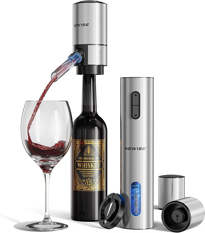 Rechargeable Electric Wine Gift Set: Wine Opener, Aerator, Vacuum Stoppers & Foil Cutter - Wine L... | Amazon (US)