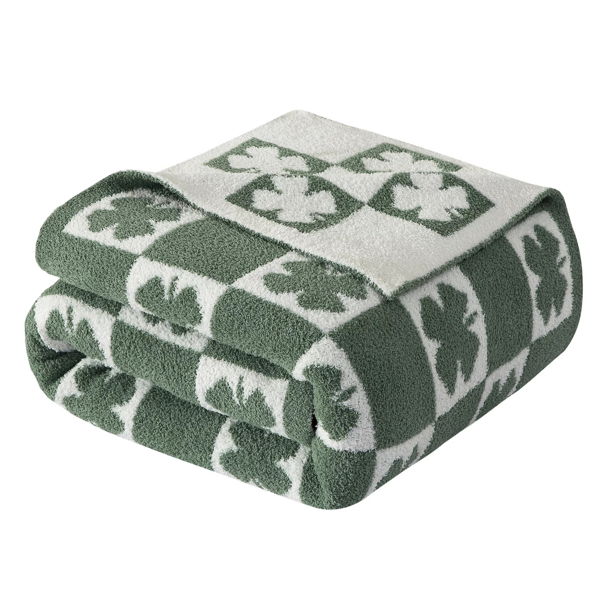 Elegant Comfort 50" x 70" Ultra Soft Checkered Knitted Throw Blanket | Kohl's