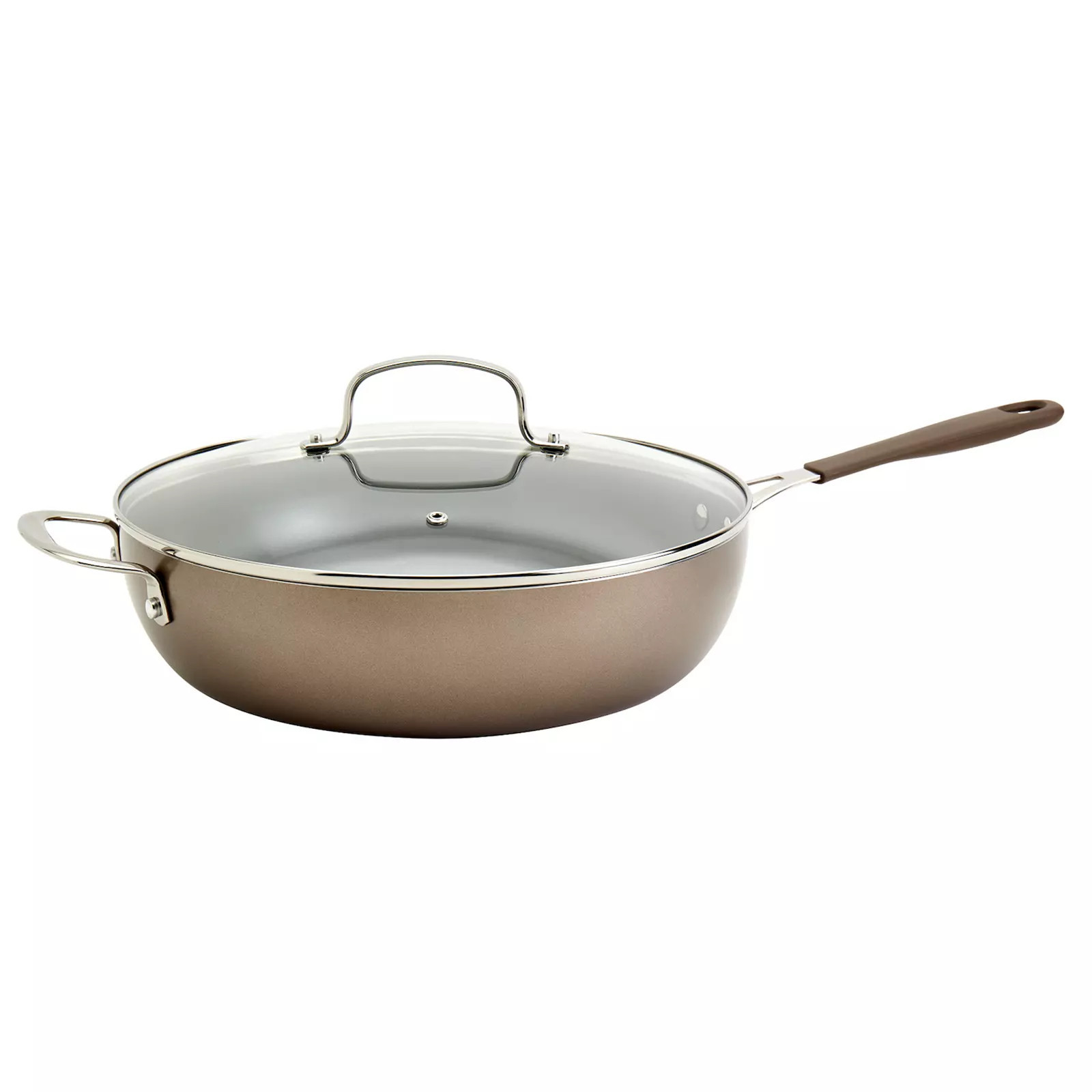 The Big One® Silicone Ceramic 12-in. Saute Pan with Lid, Bronze | Kohl's