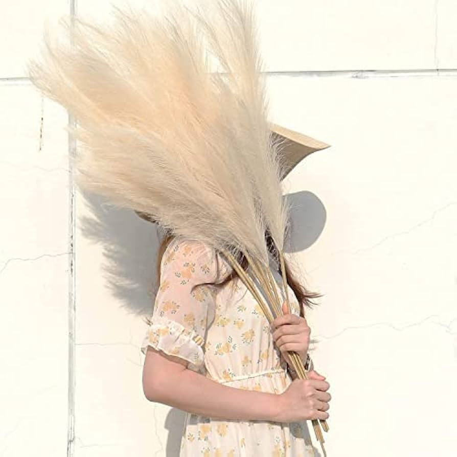 Artificial Pampas Grass 7 Stems Height-40inch/100cm Tall Large Pampas Grass Vase Fake Pampas Gras... | Amazon (UK)