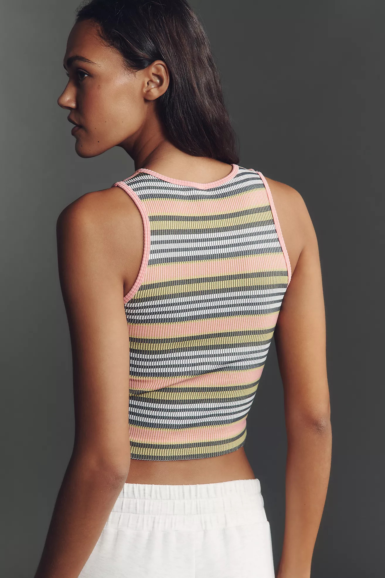 The Reegan Crew-Neck Crop Racerback Seamless Tank Top: Striped Edition | Anthropologie (US)