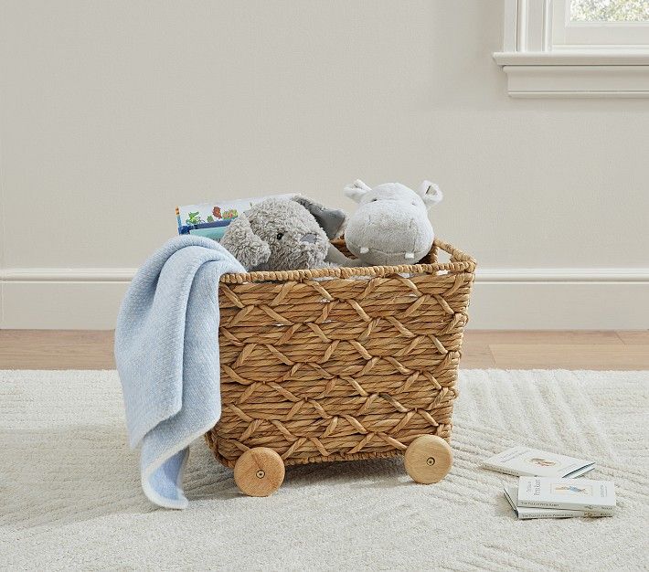 Sutton Woven Rolling Toy Storage | Pottery Barn Kids
