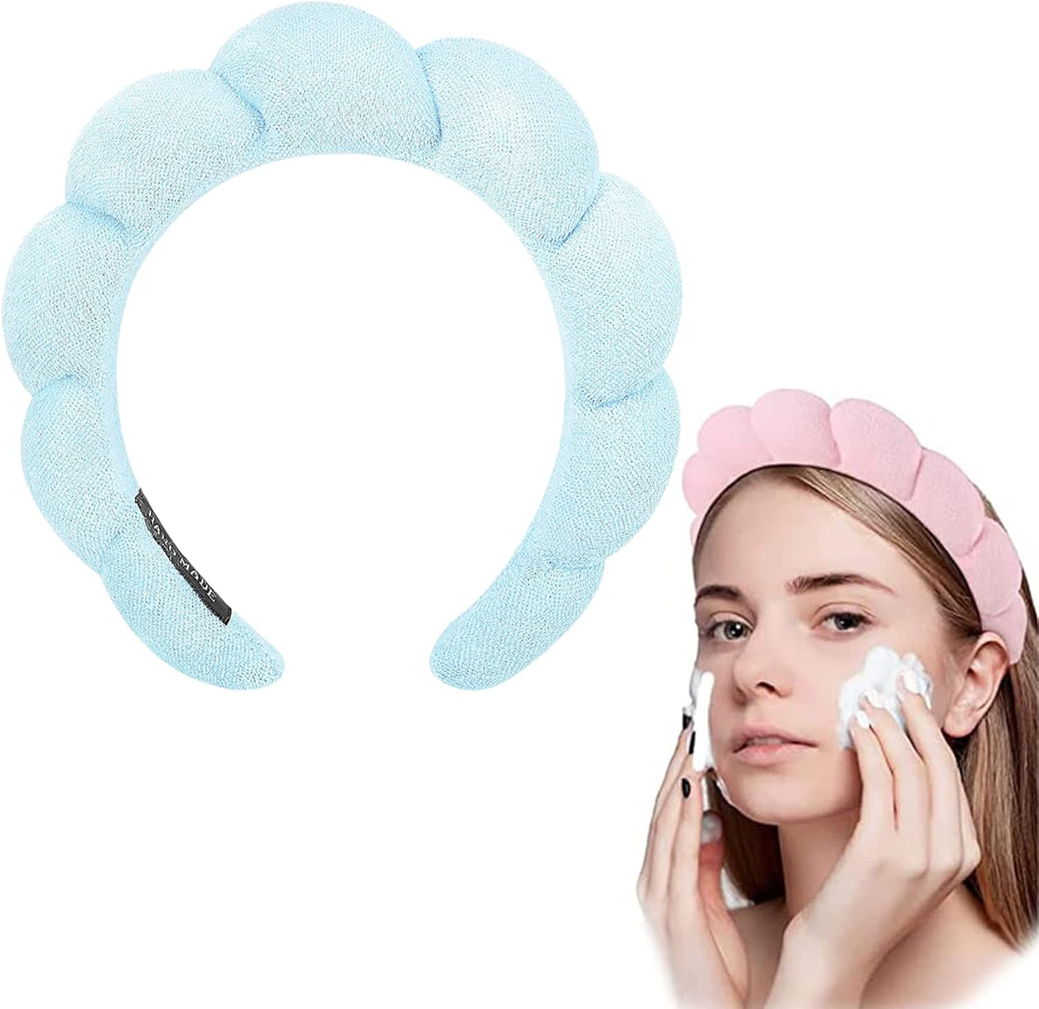 Amazon.com: Mimi and Co Spa Headband for Women - Sponge & Terry Towel Cloth Fabric Head Band for ... | Amazon (US)