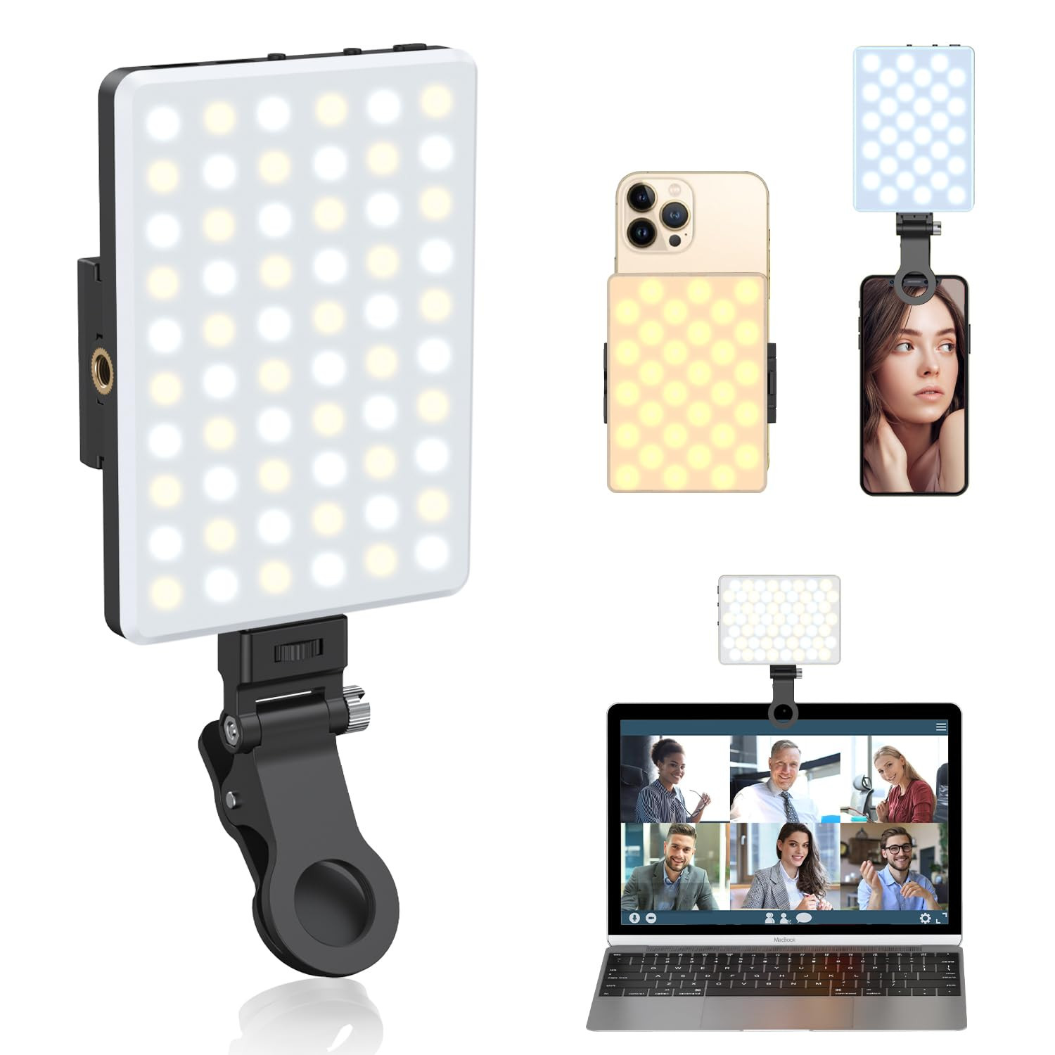 Selfie Light, Phone Light with Front & Back Clip, 60 LED Portable Light with 3 Light Modes, 5000m... | Amazon (US)