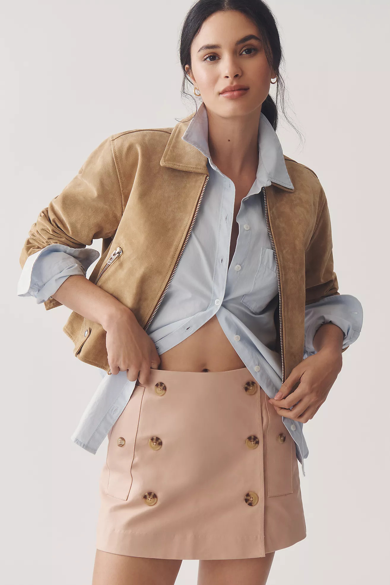Maeve Button-Front Trench Skort | Anthropologie (US)