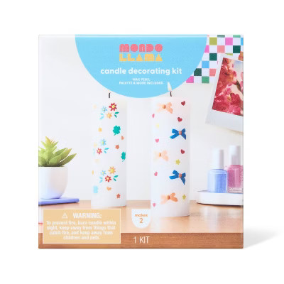 2ct Pillar Candle Painting Craft Kit Gift - Mondo Llama™ | Target