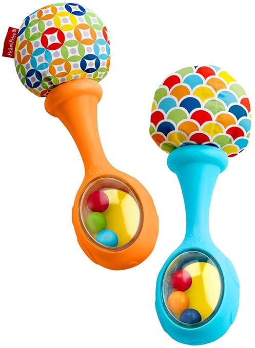 Fisher-Price Maracas, Set Of 2 Newborn Toys, Blue And Orange, Rattle 'N Rock Maracas, Baby Toys F... | Amazon (US)