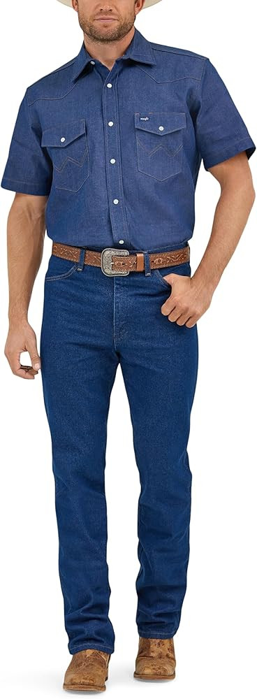 Wrangler Men's Short Sleeve Western Snap Work Shirt | Amazon (US)