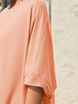 Tankaneo Womens Oversized Tshirts Batwing Short Sleeve Asymmetric Hem Tops Summer Casual Loose Fi... | Amazon (US)