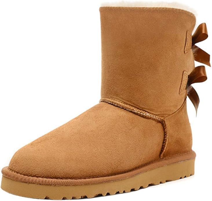 JOY IN LOVE Women's Snow Boots for Winter Mid-Calf high Back Bows | Amazon (US)