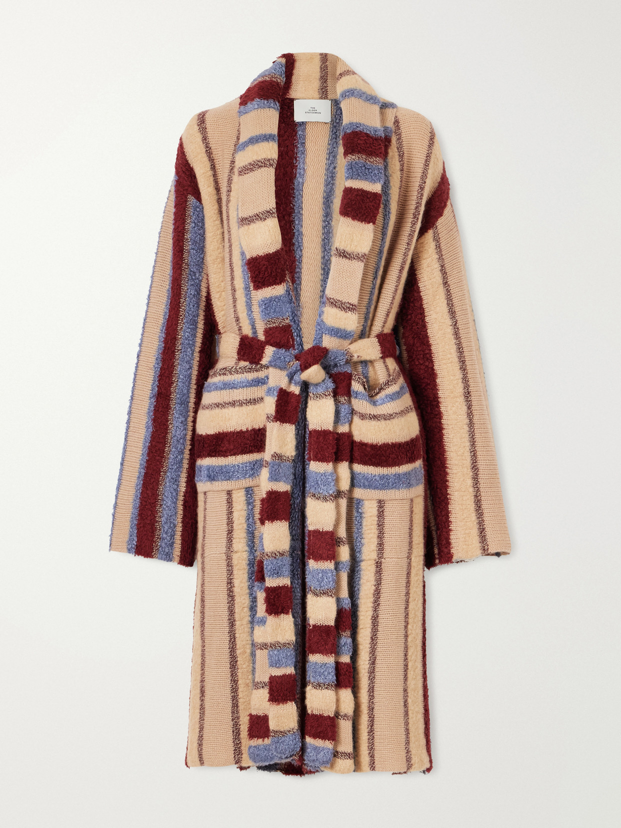 The Elder Statesman - Striped Cashmere And Silk-blend Robe - Multi | NET-A-PORTER (US)