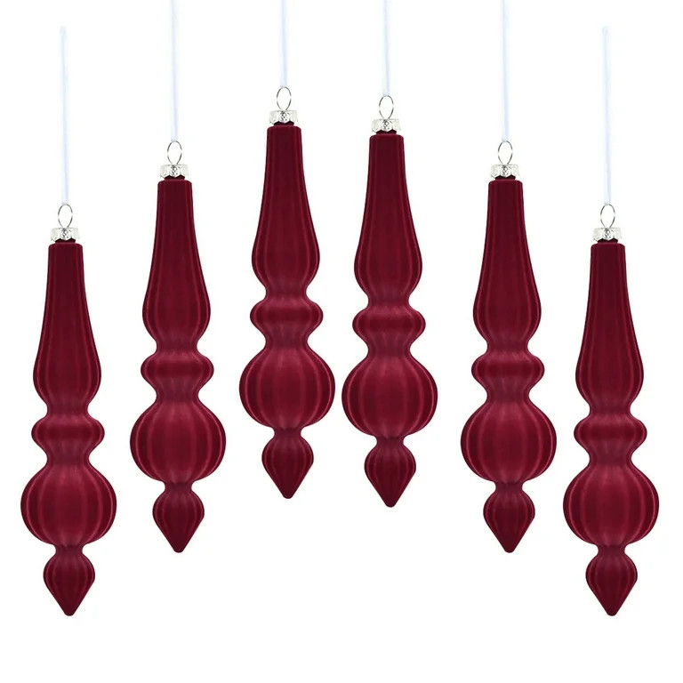Tainini 6Pcs Velvet Christmas Hanging Balls, Flocked Tree Christmas Ball Ornaments Decorative Han... | Walmart (US)