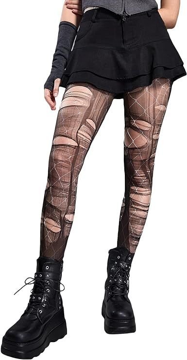 Verdusa Women's Fishnet Stockings High Waist Tights Pantyhose | Amazon (US)