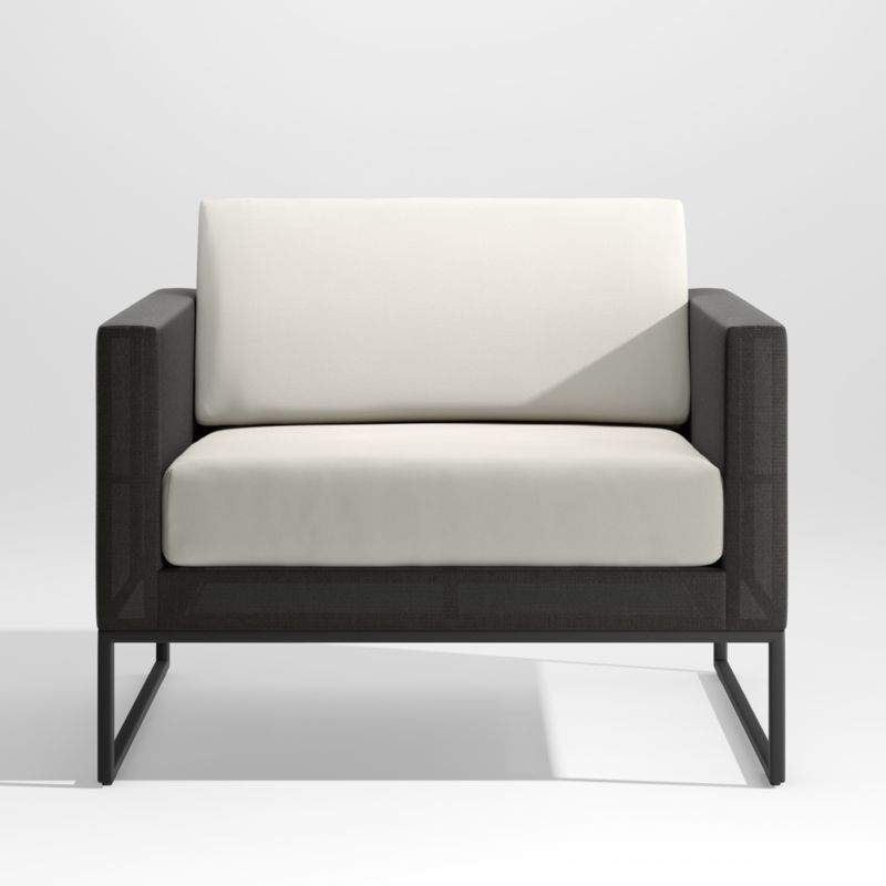 Dune Black Outdoor Lounge Chair with White Cushions + Reviews | Crate & Barrel | Crate & Barrel