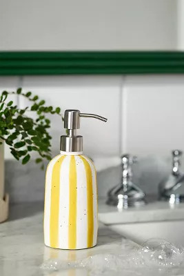 Striped Ceramic Soap Dispenser | Anthropologie (US)