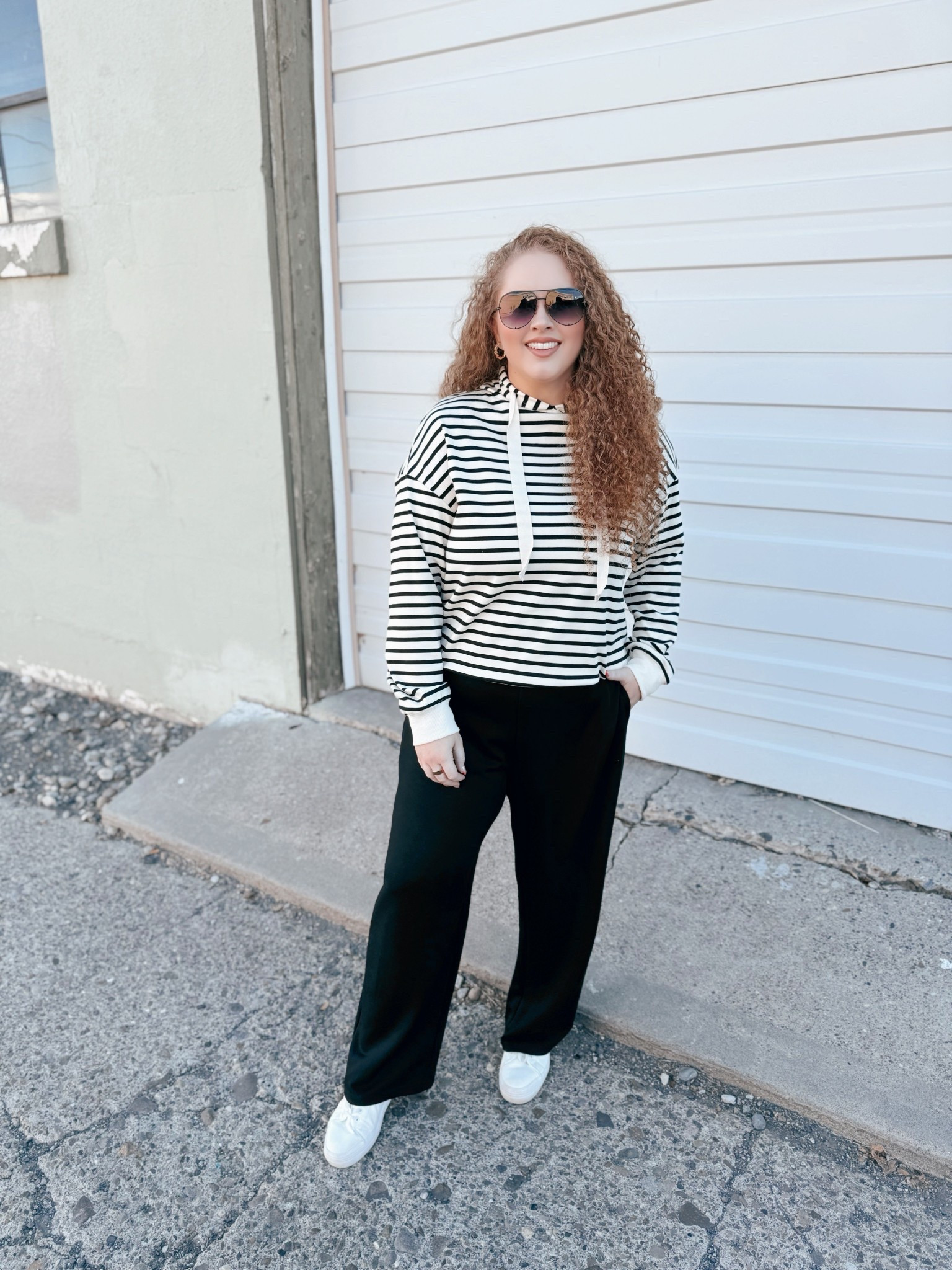 Soft, stretchy, and easy to move in ☁️ This hoodie + sweatpants combo is giving effortless travel vibes ✈️amazon hoodie | amazon brown striped hoodie | amazon thin hoodie | striped hoodie | thin hoodie | pants | black pants | amazon pants | thin pants | comfy pants | sneakers | white platform sneakers | amazon white sneakers | platform sneakers | amazon fall travel outfit | fall travel outfit | amazon fall travel outfit | amazon fashion | amazon finds | amazon look | amazon outfit | fall lounge set | fall lounge | fall fashion | fall finds | fall outfit inspo | fall fashion inspo | fall 2025 #LTKStyleTip 

#LTKdayinmylife #LTKgrwm #LTKootd