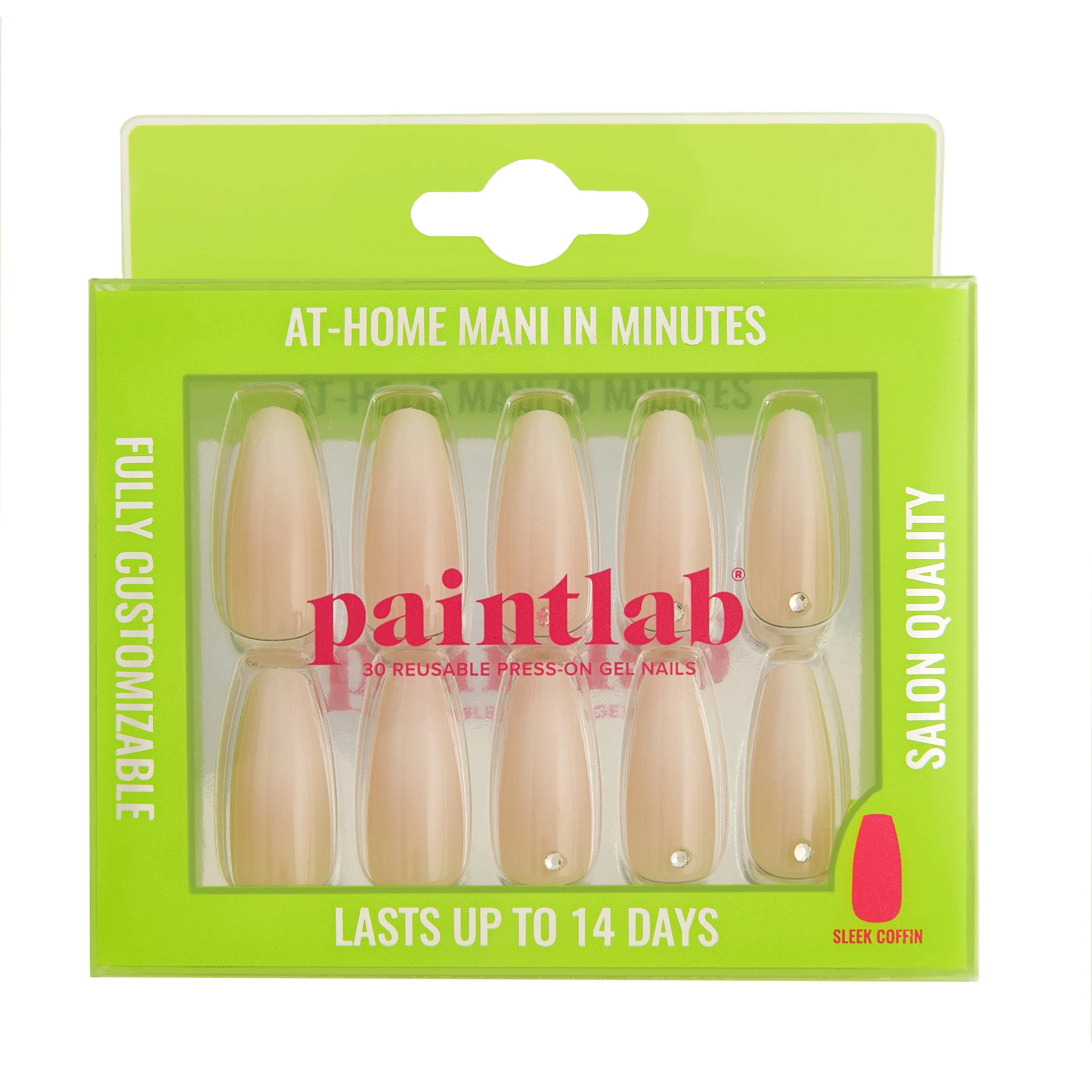 PaintLab Press on Nails Gradient Nude, Sleek Coffin | Walmart (US)