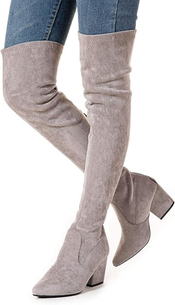 Women Boots Winter Over Knee Long Boots Fashion Boots Heels Autumn Quality Suede Comfort Square H... | Amazon (US)