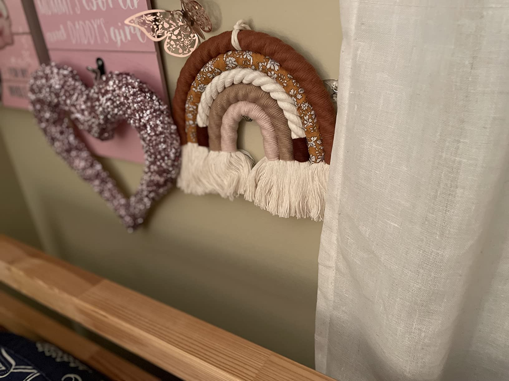 ZWA Rainbow Wall Hanging,Rainbow Wall Art,Handmade Macrame Rainbow Wall Decor for Nursery Kids Ro... | Amazon (US)