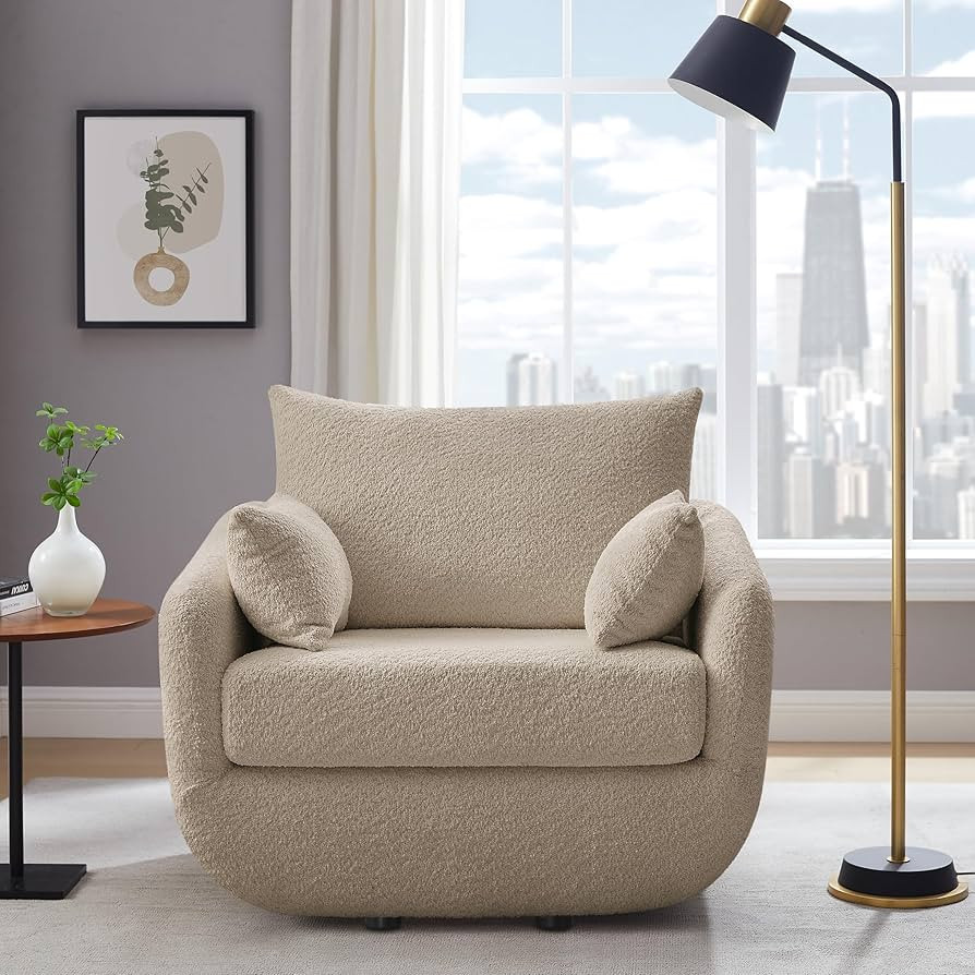 360\u00b0 Swivel Accent Armchair, 39.3" Oversized, Camel | Amazon (US)