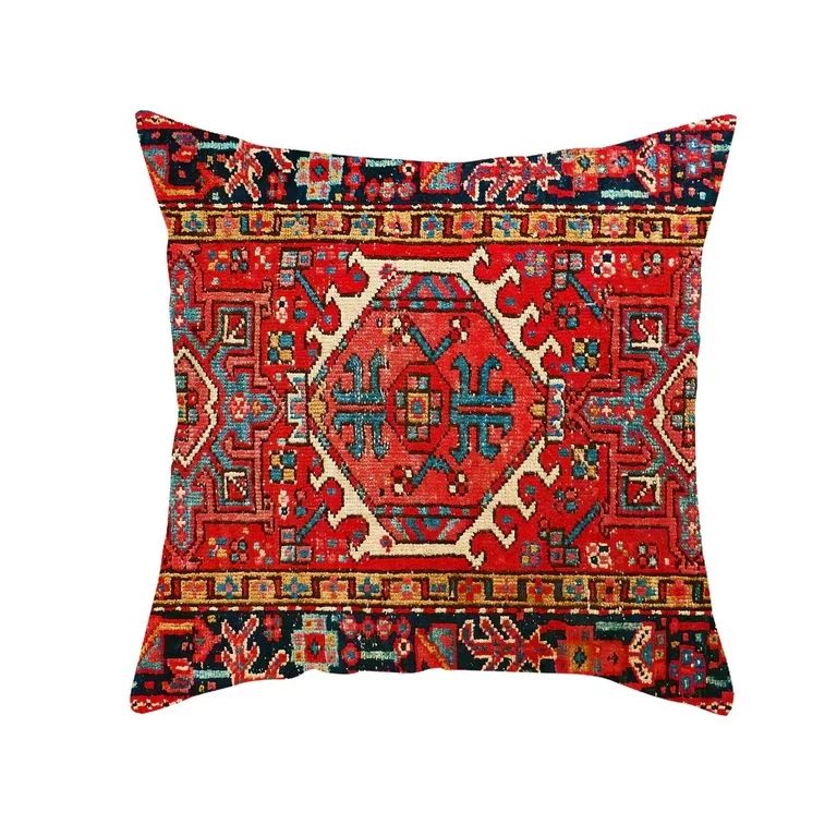 Pjtewawe Retro Red Pattern Turkish Persian Carpet Flax Hug Pillow House Home Pillow - Walmart.com | Walmart (US)