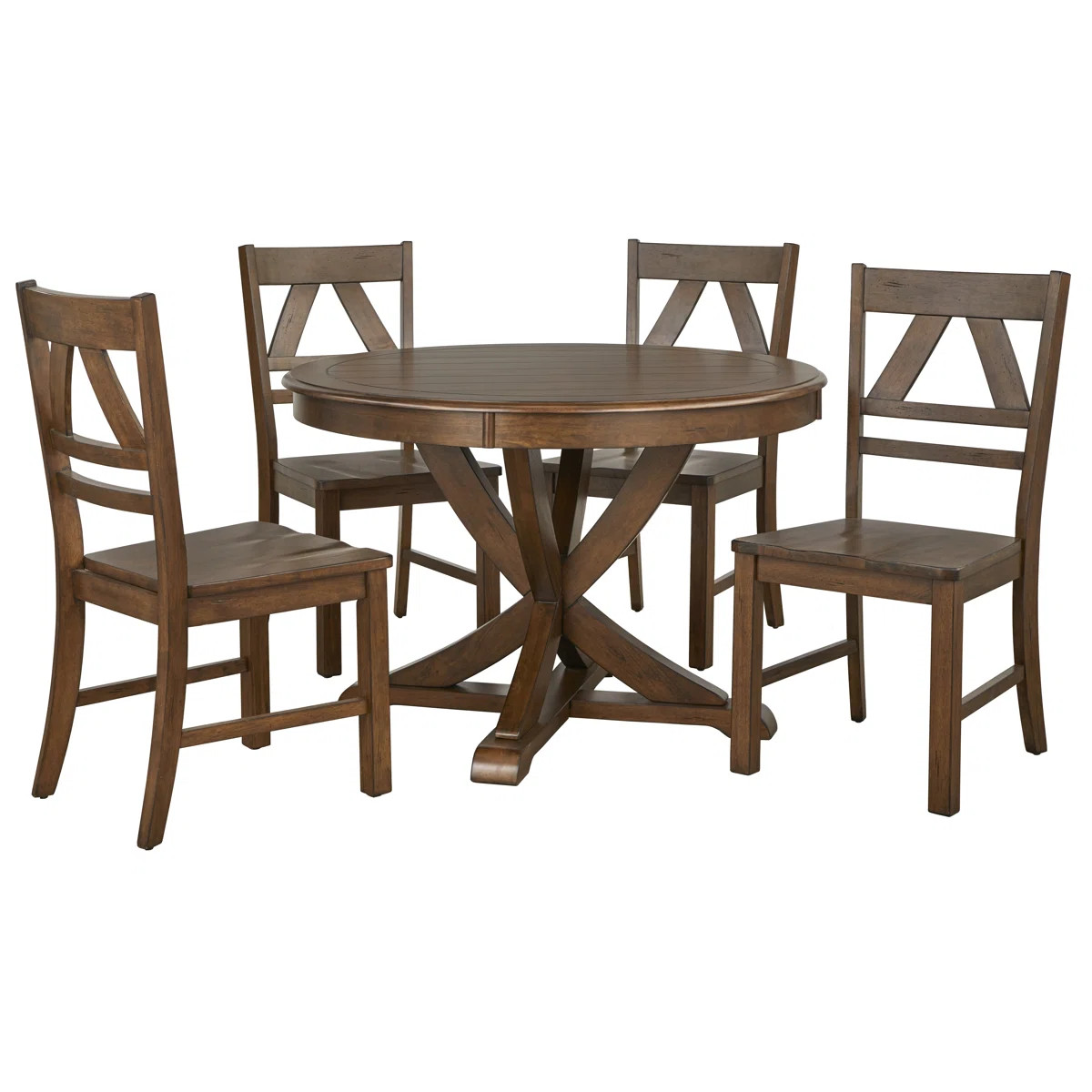 Rivington 5-Piece Solid Wood Pedestal Dining Set | Wayfair North America