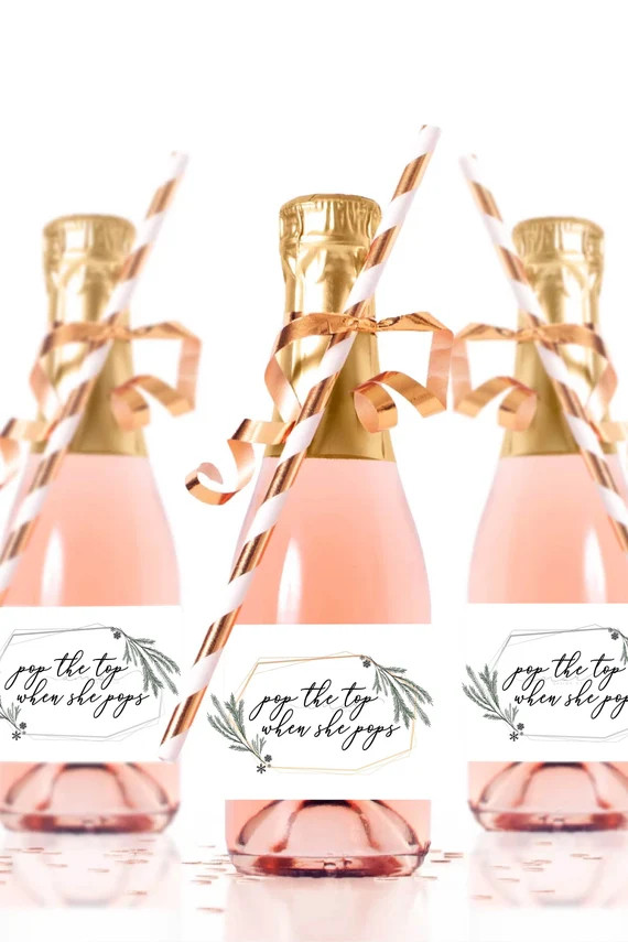 Winter Baby Shower bottle labels champagne labels pop the | Etsy | Etsy (US)