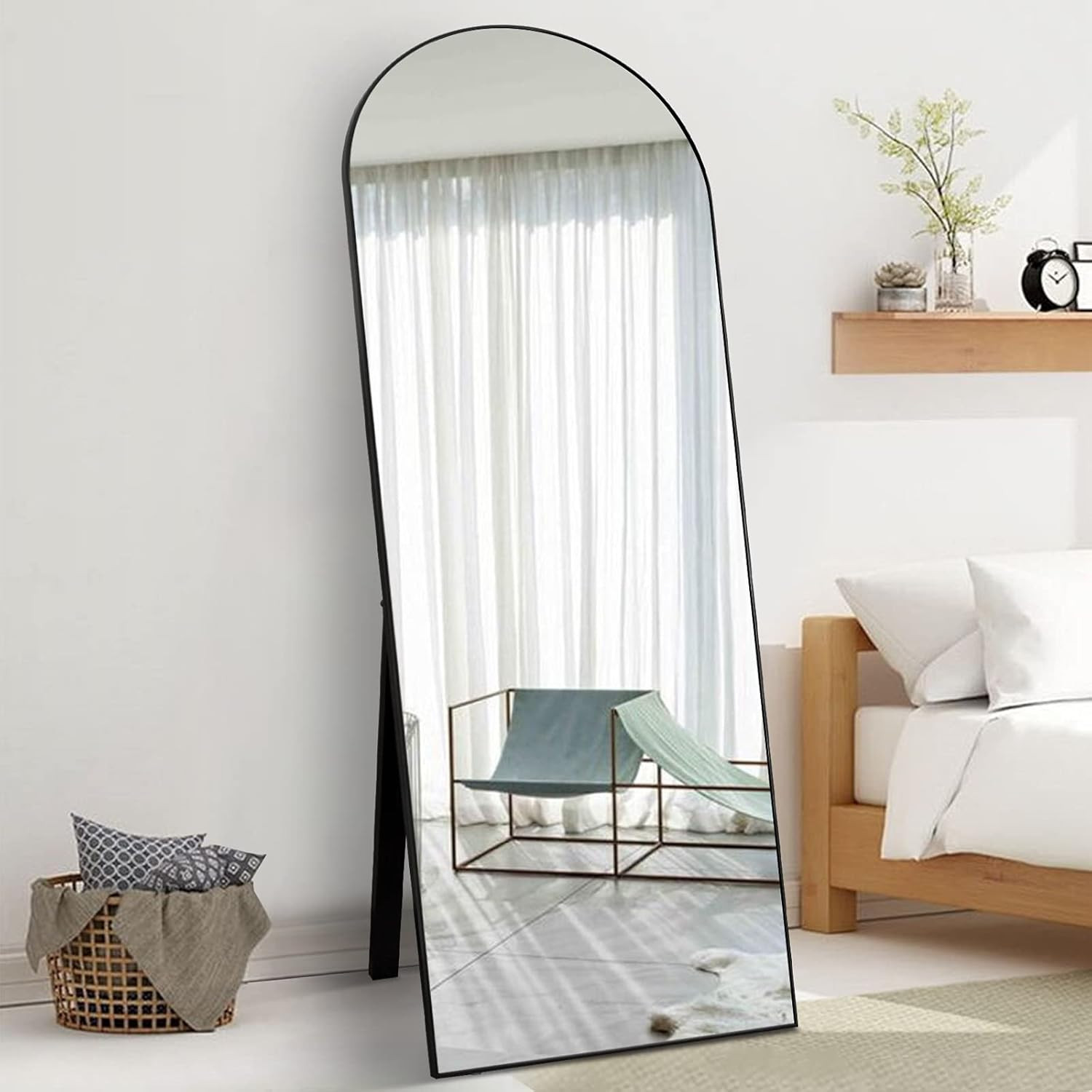 CONGUILIAO 65''x22'' Full Length Mirror, Arched Floor Mirror, Full Body Mirror Standing Hanging o... | Amazon (US)