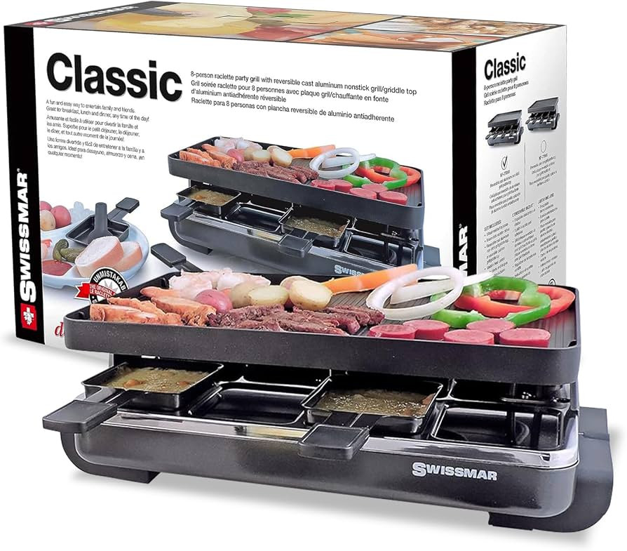 Swissmar Classic 8-Person Raclette Party Grill with Reversible Cast Aluminum Non-Stick Grill Plat... | Amazon (US)